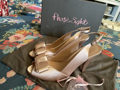 Phase Eight Wedding Shoes Heels Open Toe Pale pink Nude Size