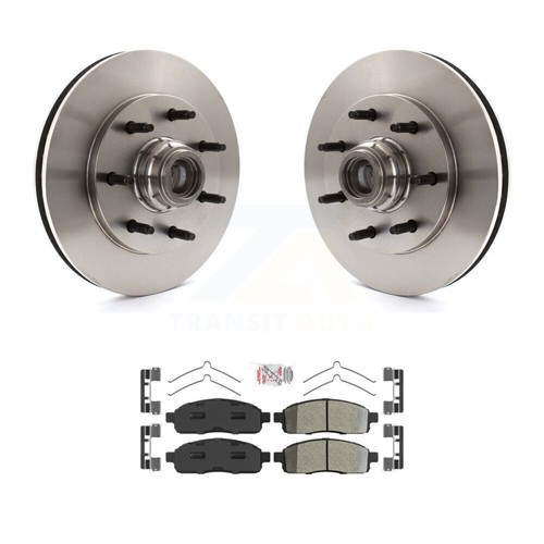 Front Disc Brake Rotors Hub And Semi-Metallic Pads Kit For 2004 Ford F ...