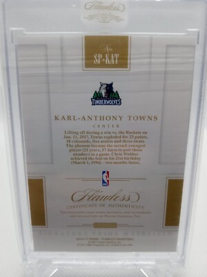 2016-17 Panini Flawless Vertical Patch Auto Gold - Karl Anthony