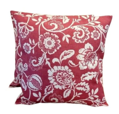 Eliza Tapestry Flowers Red Raspberry Cushion Cover 12