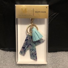Modern Expressions Monogramed K Keychain Blue Tassel Brand New