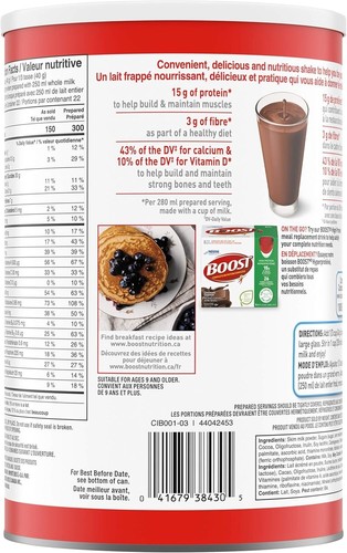 Boost Powder- Chocolate Instant Breakfast Drink Mix, 880 g Canister - Picture 2 of 3