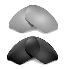 Walleva Two Pairs Polarized Lenses For Oakley Half Wire XL - Titanium  Black
