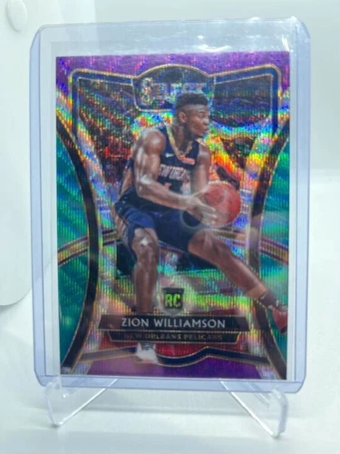 Zion Williamson 2019-20 Select Prizms Tri Color SP #199 Rookie RC Purple Green