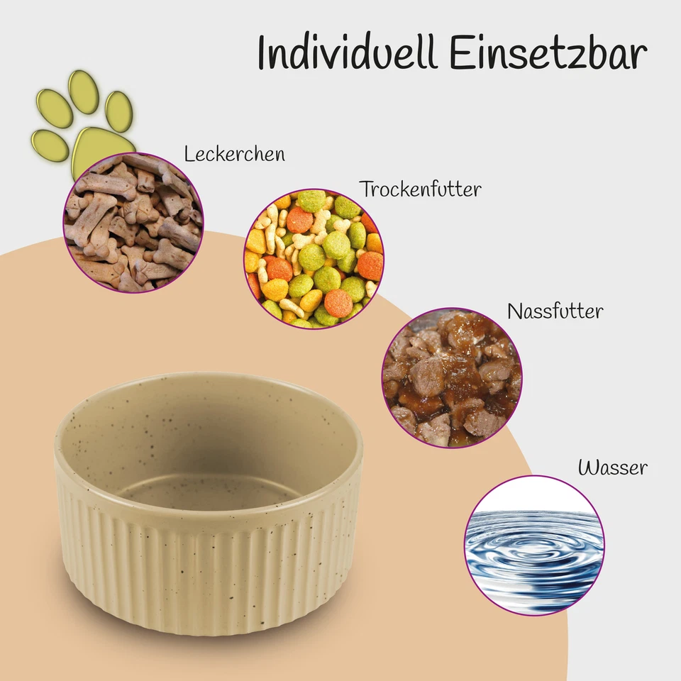 2er Set 400ml Keramik Napf Hunde Hundenapf Futternapf Fressnapf Katze rutschfest - Bild 4 von 4