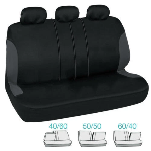 Juego completo de funda de asiento de auto para Nissan Sentra carbón/negro con cubiertas de reposacabezas-9 piezas Foto 3 de 4