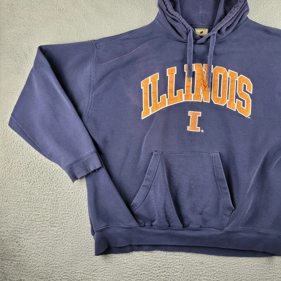 Sudadera con Capucha Fighting Illini Para Hombres 2XL Azul Reebok Heisman Pullover Sudadera NCAA Foto 4 de 4