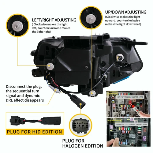 VLAND LED Headlights For 2016-18 Chevrolet Chevy Camaro LS LT SS Sequential 1Set - Picture 6 of 11