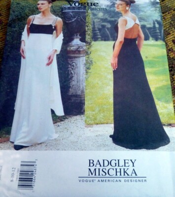 *NEW EVENING DRESS VOGUE Badgley Mischka Sewing Pattern8-10-12 UNCUT 1903