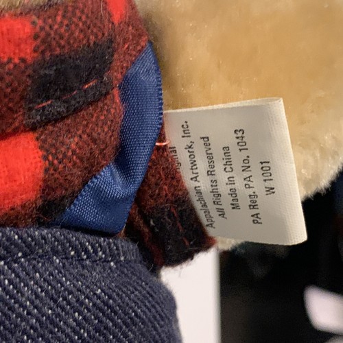 Vintage 1986 FARRELL FURSKIN Teddy Bear Red Plaid Shirt 7” Plush Wendy’s w/ Tag - Picture 7 of 7