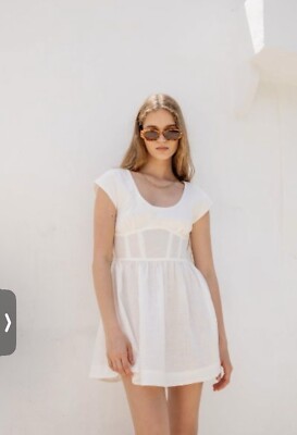 knee length dresses for ladies Camille A-Line Mini Dress White