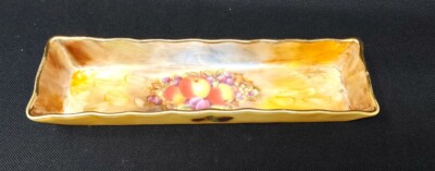 Vintage Bone China handbemalt Obstmuster Stift Tablett/Längliches Geschirr