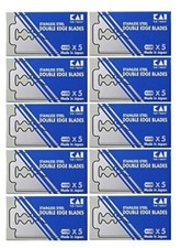 50 KAI Stainless Steel Double Edge Safety Razor Shaving Blades Japan- 10x5