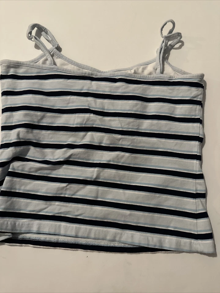 Maurices womans  Tank Top Size M Multicolor Stripe Cropped Built In Bra Y2K 90s - Image 4 of 4