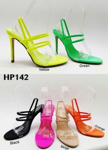 neon clear sandals