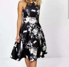 floral strappy midi skater dress