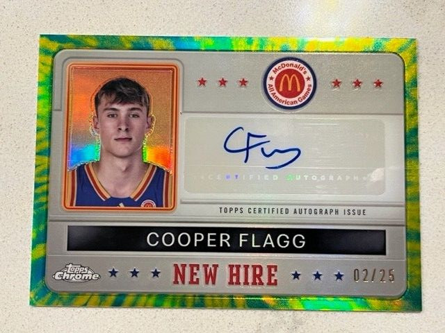 COOPER FLAGG 2024 McDonalds All-American Chrome /25 Tie Dye AUTO 2 = Duke Jersey #