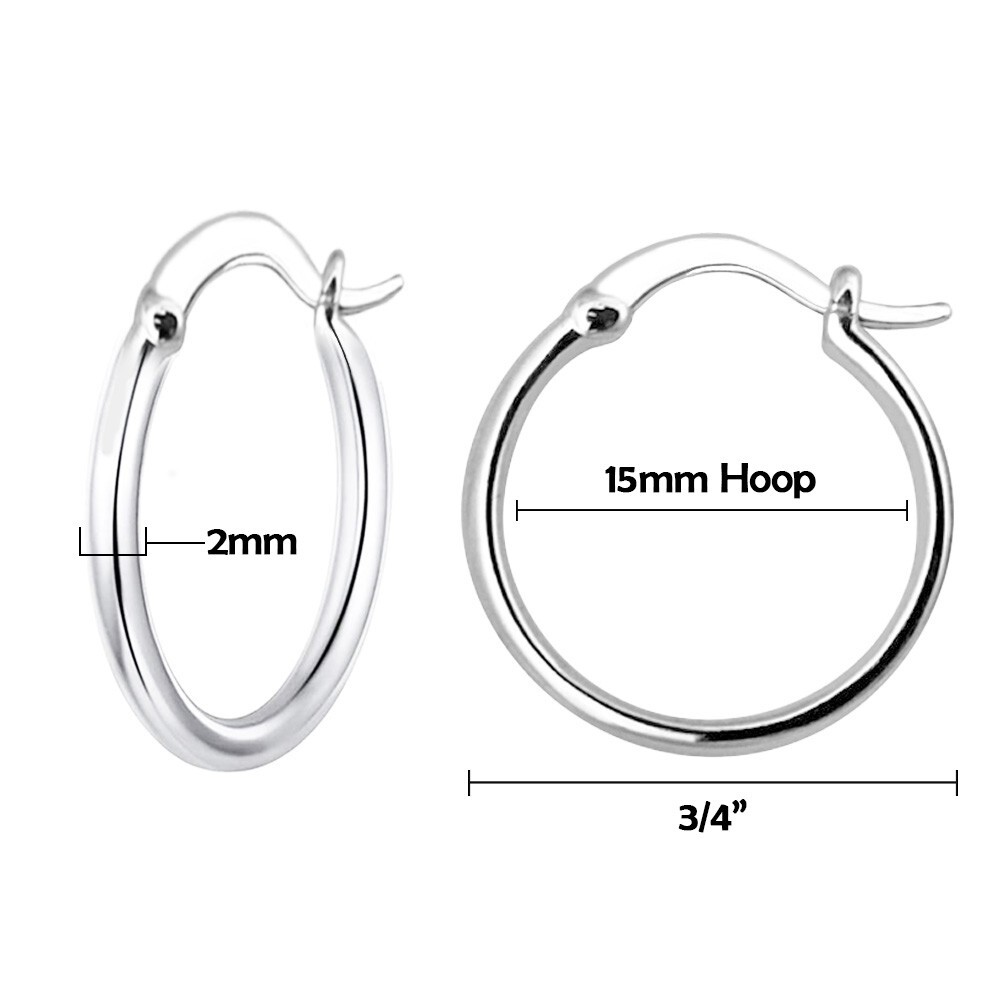 B2G1 FREE 925 Sterling Silver Hoop Earrings, Polished, Small