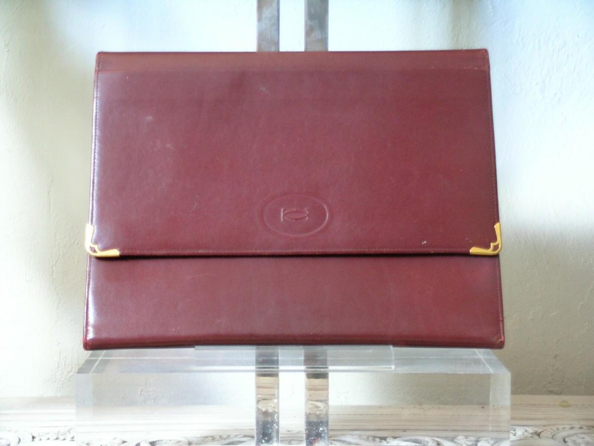 Original 70th Leather Travel Letter case Cartier