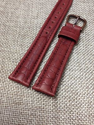16mm BROWN STRAP  Vintage HIRSCH AUSTRIA  Genuine BABYCROCOGRAIN WATCH BAND  New