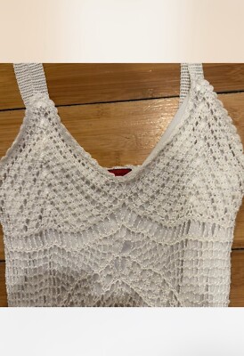 Tapemeasure brand Sz M White crochet top with pearls and lining