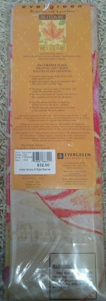 NUEVO Evergreen Gamuza Reflejos BIENVENIDO OTOÑO Doble Cara Otoño Bandera 29x43 RARO Foto 4 de 4