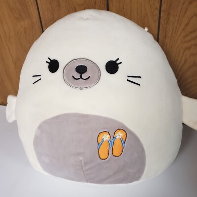 12'' Squishmallows Lucille Seal 12in 2019 White Sandle Kelley Toy Plush Animal 