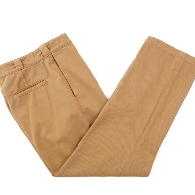 Aspesi 'Adrien' Wide-Leg Dark Tan Woven Cotton Pants 32 (Eu 48) New