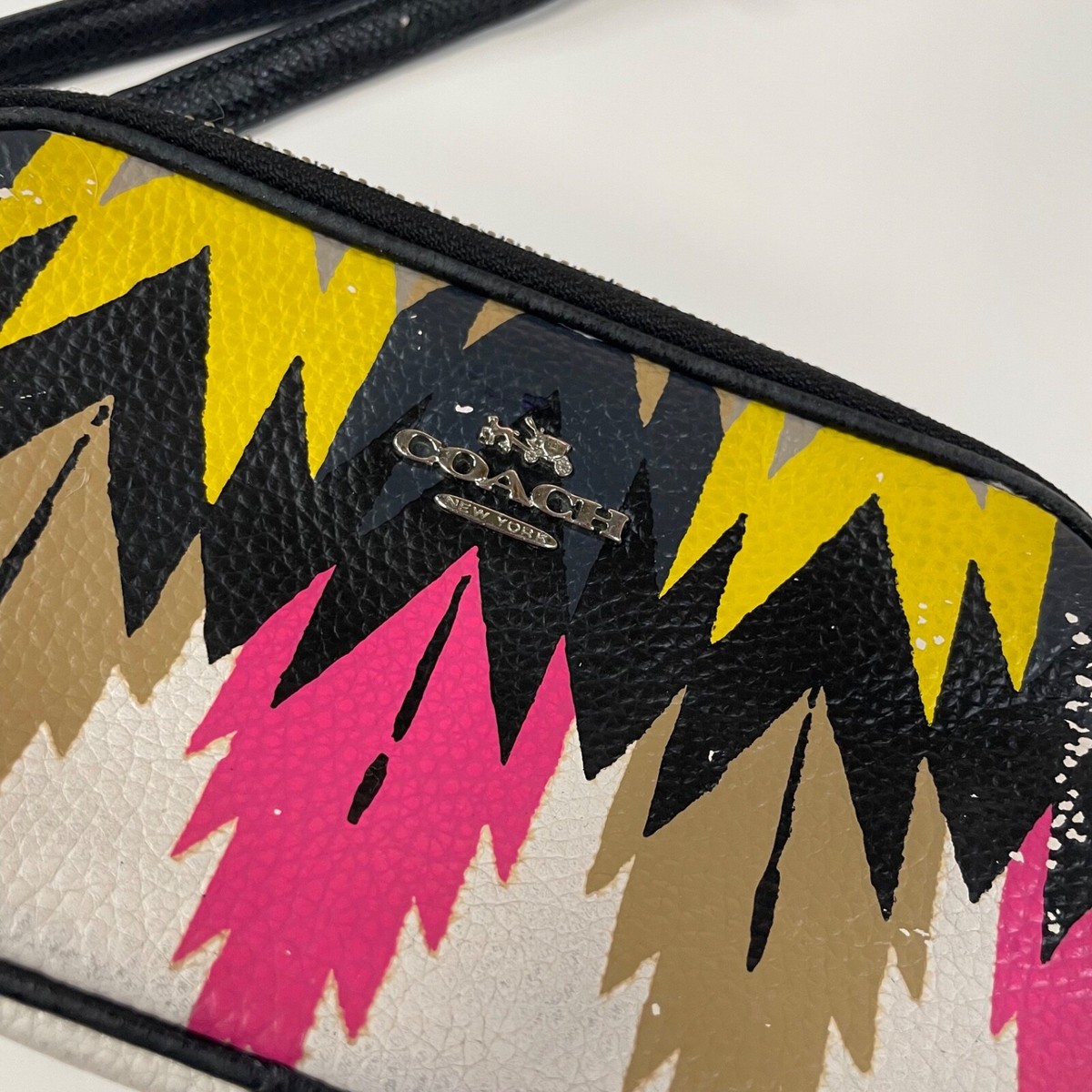 Coach Womens Crossbody Small Double Zipper Aztec Tribal