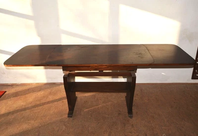 Tisch alt Holz wandelbar in Couchtisch L/B/H 195/65/75 cm in L 110 cm u. H 65 cm - Bild 1 von 4