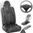 250 PCS Disposable Car Seat Covers Clear Plastic Vehicle Seat Protector Set