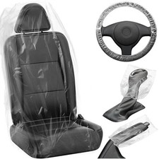 250 Pcs Disposable Car Seat Covers Clear Plastic Vehicle Seat Protector Set