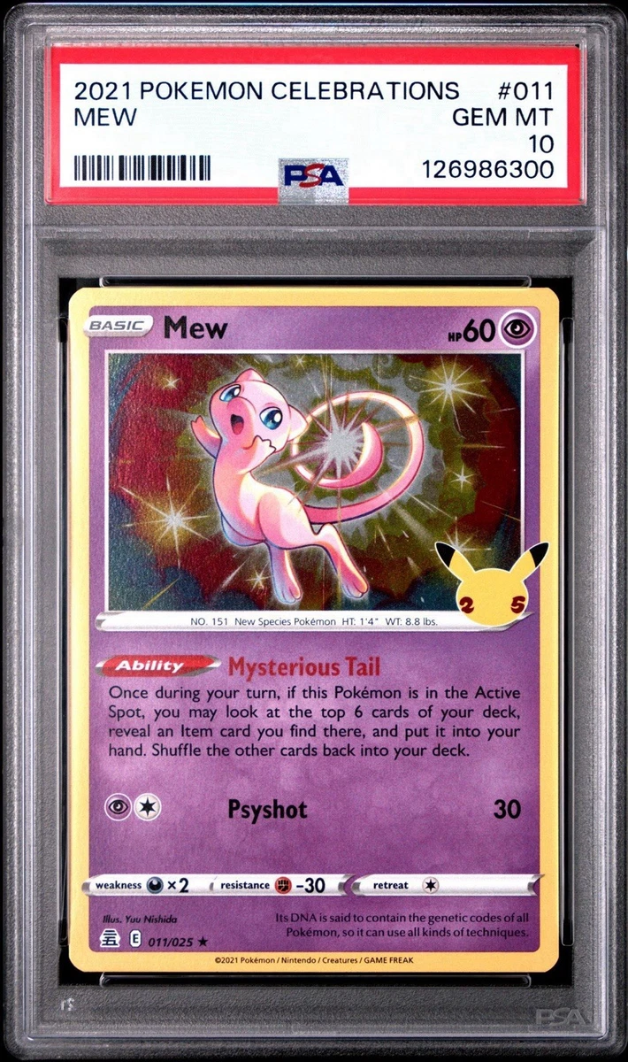 Mew Pokémon TCG Professional Sports Authenticator (PSA) Grade 10
