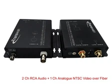 2 Ch RCA Audio &1 Ch Analogue Video to Fiber Converter 20Km SM Fiber or 2 Km MMF