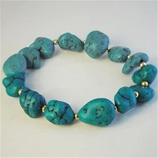 Designer Jewelry RM336 Turquoise Large Nuggets Bracelet