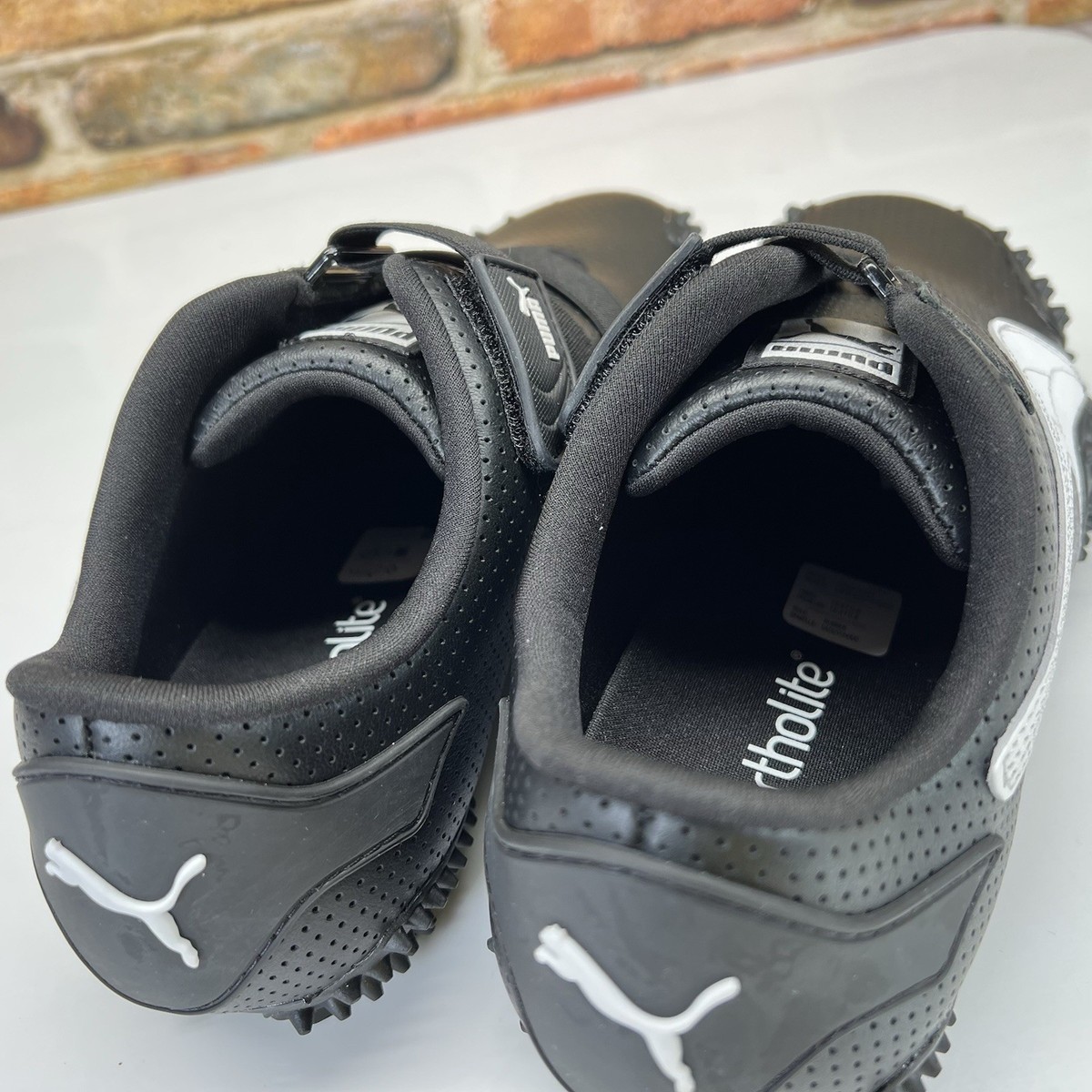 Mens Size 8 - PUMA Mostro Perforated Leather Pack Black White