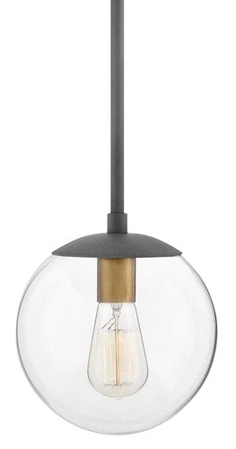 Hinkley Lighting 3747 Aged Zinc Warby Single Light 9-1/2"W Mini Pendant - Picture 1 of 12