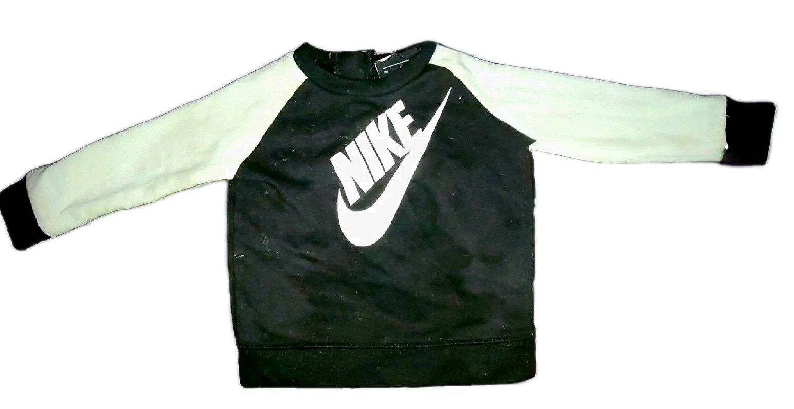Toddler Boy Black Nike Fleece Pullover Hoodie Size 9 Months