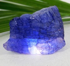 Certified 76.25 Ct Natural Tanzanite Rough   Deep Blue Uncut Stone Huge Gems