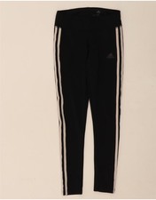 ADIDAS Womens Climalite Leggings UK 4/6 XS Black Polyester AJ06