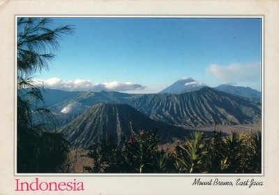 1990's Indonesia Mount Bromo East Java POSTCARD - USED