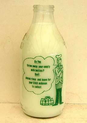 milk bottle lovely old Sunderland & District S&D dairy : Milkman - Image 1 of 2