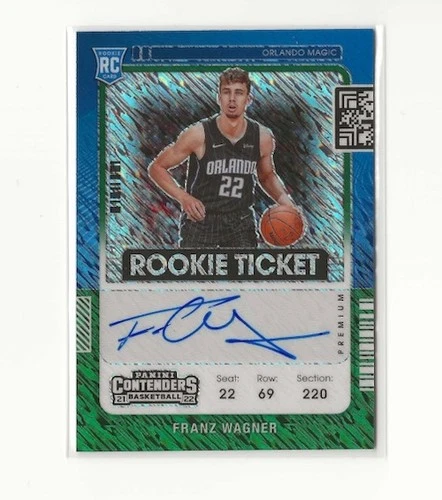 2021 Panini Contenders Franz Wagner Green Shimmer Variation FOTL Auto