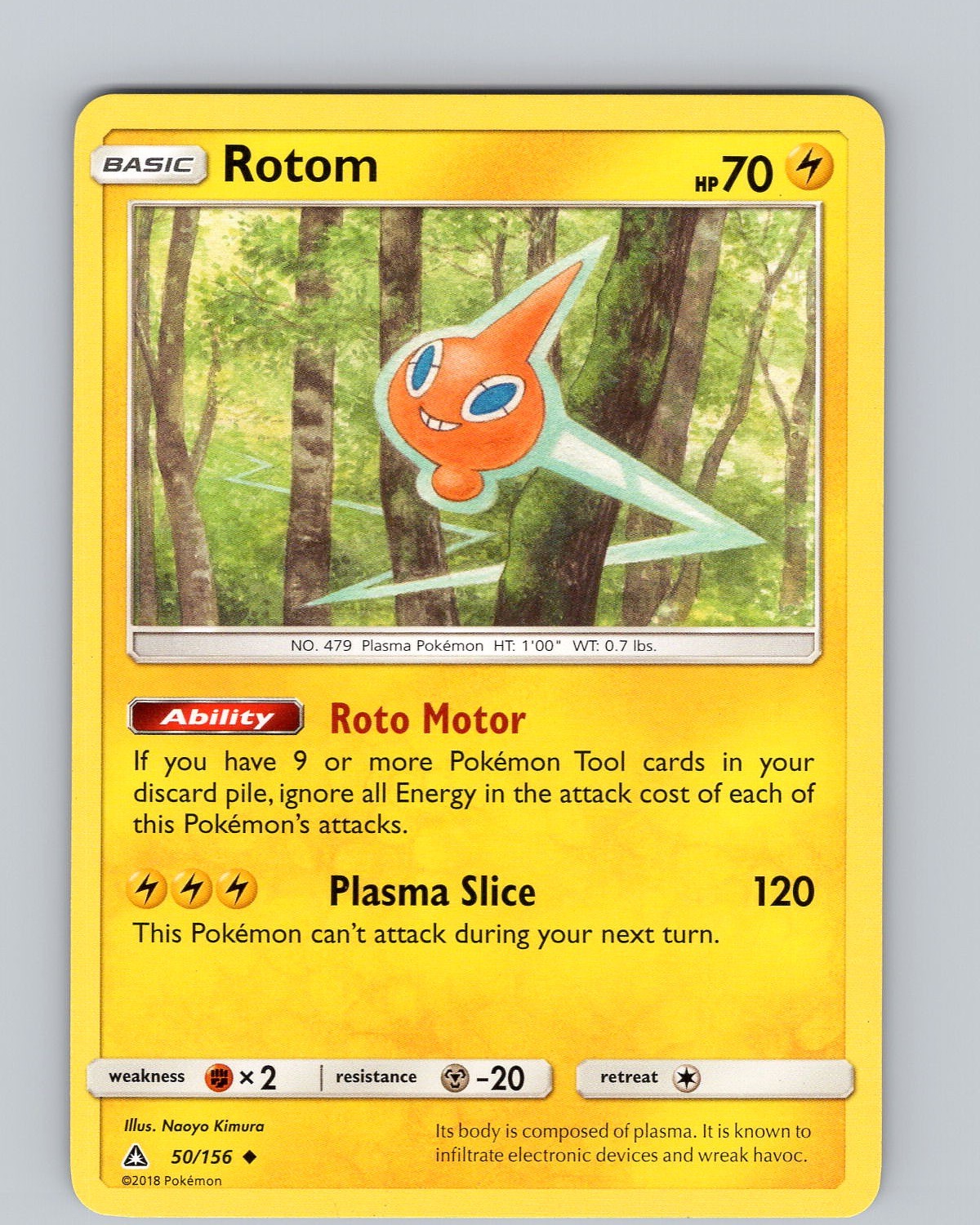 Pokemon TCG Rotom S&M Ultra Prism 50/156 Regular Uncommon Card NM