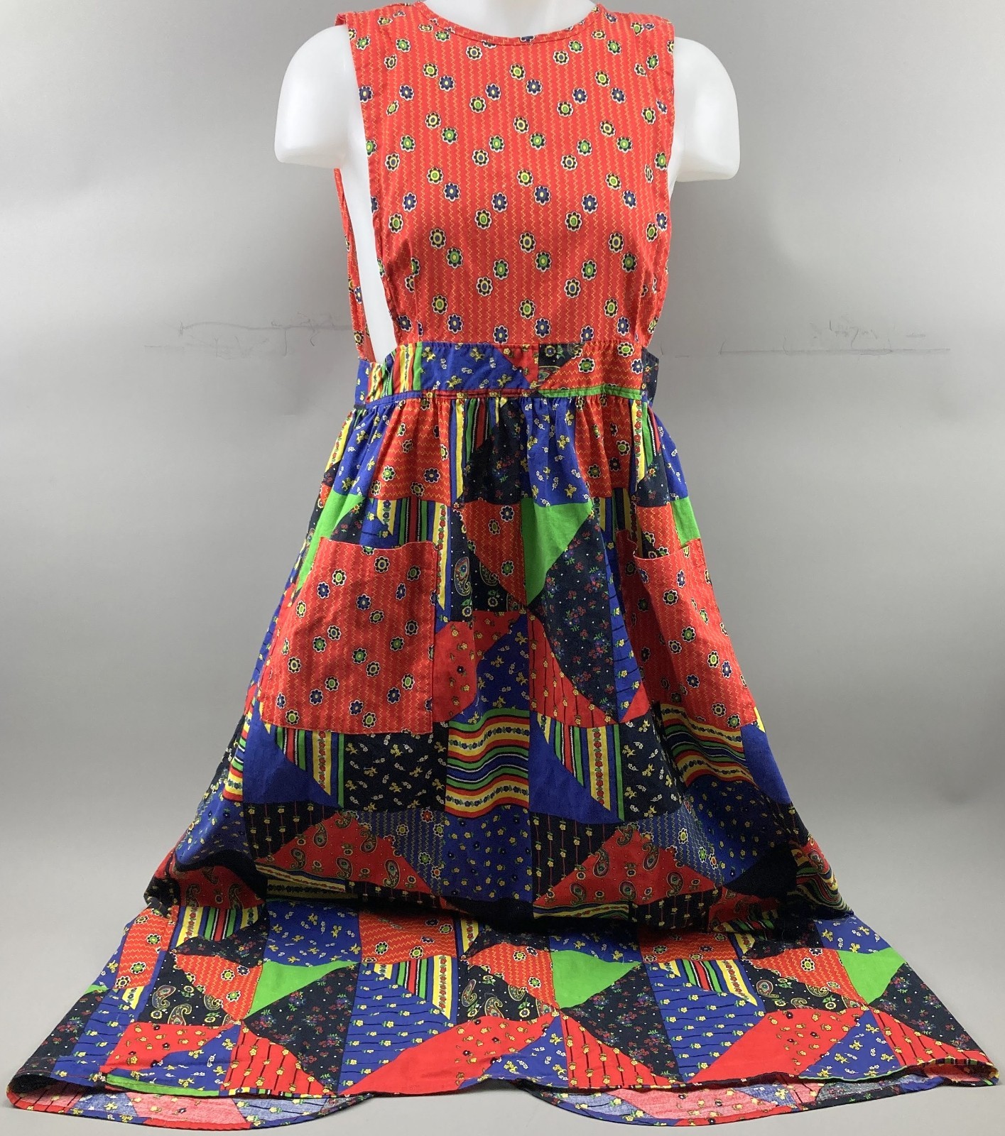 Patchwork Pinafore Apron Wrap Dress Cottagecore O… - image 1