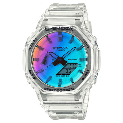 Casio Men's G-Shock Analog & Digital Transparent Quartz Watch - GA-2100SRS-7 NEW