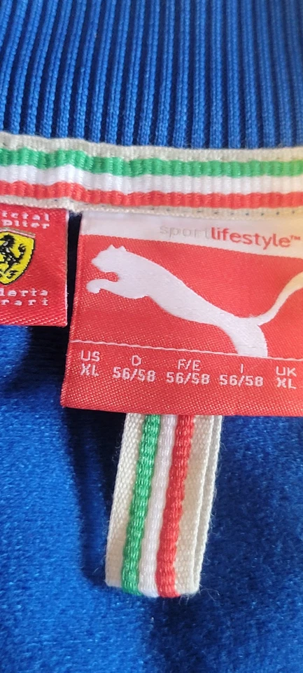 Ferrari Scuderia Track Jacket Mens XL Blue White Full Zip SF Puma F1 Racing Logo - Image 4 of 4