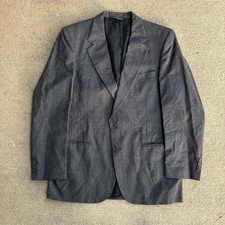 Burberrys Blazer Size GF Gray Plaid Wool Sport Coat