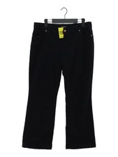 Lands End Women's Jeans UK 14 Black Cotton with Elastane Flared