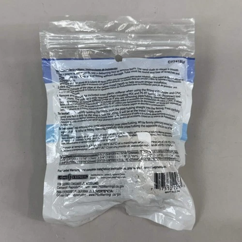 JONES STEPHENS (3 Pack) Plumbite Push On Male Adapter 3/4"x3/4" Brass C77418LF - Picture 6 of 7